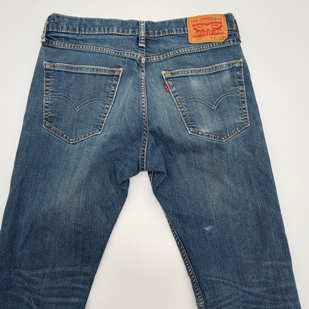 Levi Strauss Co 502 Jeans Mens Blue Denim Regular Fit Straight Leg Pants W31 L32